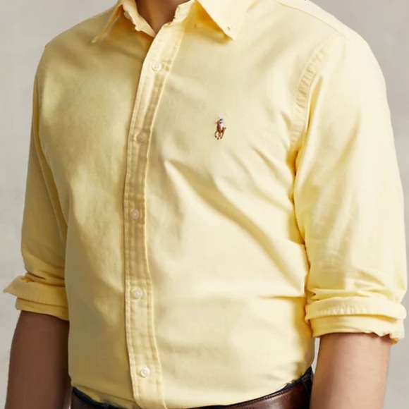 Polo Ralph Lauren Oxford Shirt | Men’s Slim Fit Yellow Button Down | XL - Picture 7 of 17
